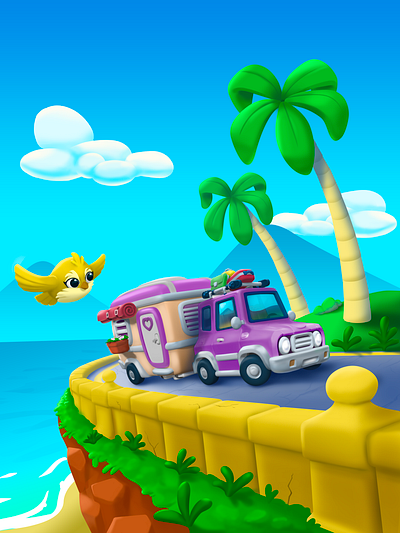Paradise Vacation backgroundart casualgame conceptart gameart illustration mobilegame