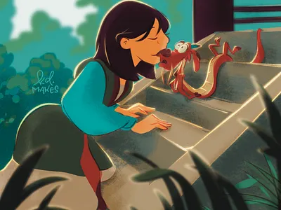 Disember 29 Mushu book children cute disney dragon enchanting illustration kid kiss lit love mulan mushu picture romantic smooch texture valentine