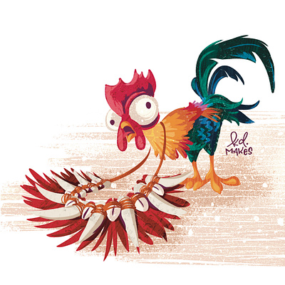 Disember 30 Prince book chicken child funny hei hei honor illustration kid lit moana picture postcard prince rooster royalty silly texture tribe