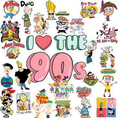 Love the 90's design digital files graphic design illustration png