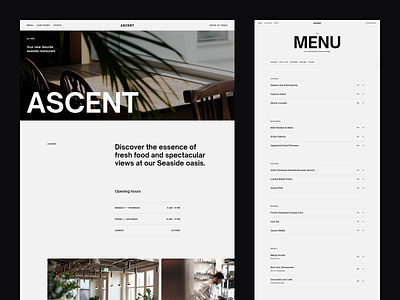 Ascent - Menu menu page minimalist restaurant minimalist template restaurant restaurant menu restaurant template webflow restaurant template