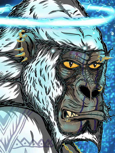 Saint king Siberian Gorillaz art illustration raster