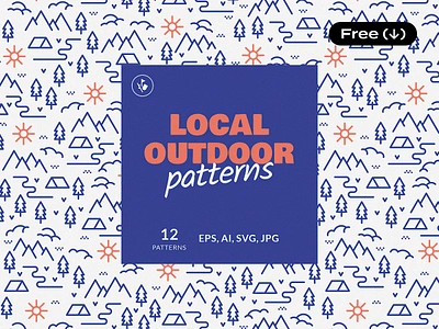 Local Outdoor Patterns background camp camping design download free freebie illustration minimalistic mountains nature outdoor pattern pixelbuddha seemless tent texture trees vector