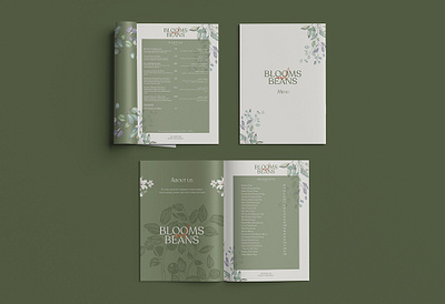 Blooms and Beans Menu design branding graphic design logo