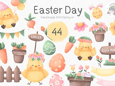 Easter Day with Chicken 3d animation branding chicken design easter easter clipart easter day easter eggs eggs graphic design illustration logo motion graphics typography ui ux vector