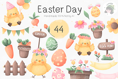 Easter Day with Chicken 3d animation branding chicken design easter easter clipart easter day easter eggs eggs graphic design illustration logo motion graphics typography ui ux vector