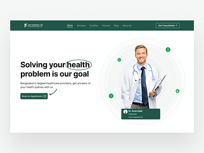 Health Care Landing Page 3d animation app appdesign booking branding design graphic design healthcare illustration landingpage logo mobile motion graphics ui