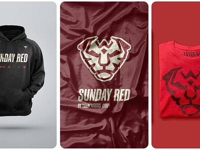 Sunday Red <> Birks Street branding golf sun day red tiger woods visual identity