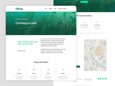 Leaf Energia Solar branding design interface layout ui user interface ux ux design webdesign