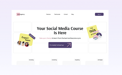 UI design concept app circle course design figma header interface landing page purple smm ui web