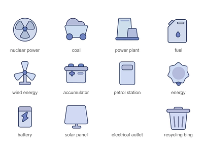 Energy spectrum 2d animation clean design electric energy flat hydro icon icons illustration motion power renewable solar sustainable wind