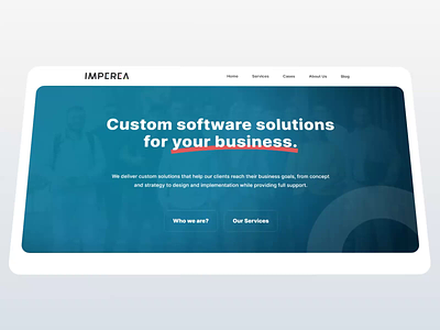 Imperea IT tech landing page company it landing landing page software technology ui user interface ux