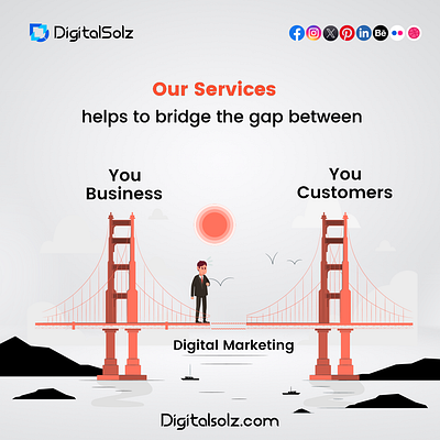 Our Digital Marketing Services help bridge the gap between your branding business business growth design digital marketing digital solz illustration marketing social media marketing ui