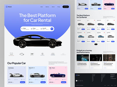 Car Rental Website app car chart clean design fireart list platform rent ui ux vehicle