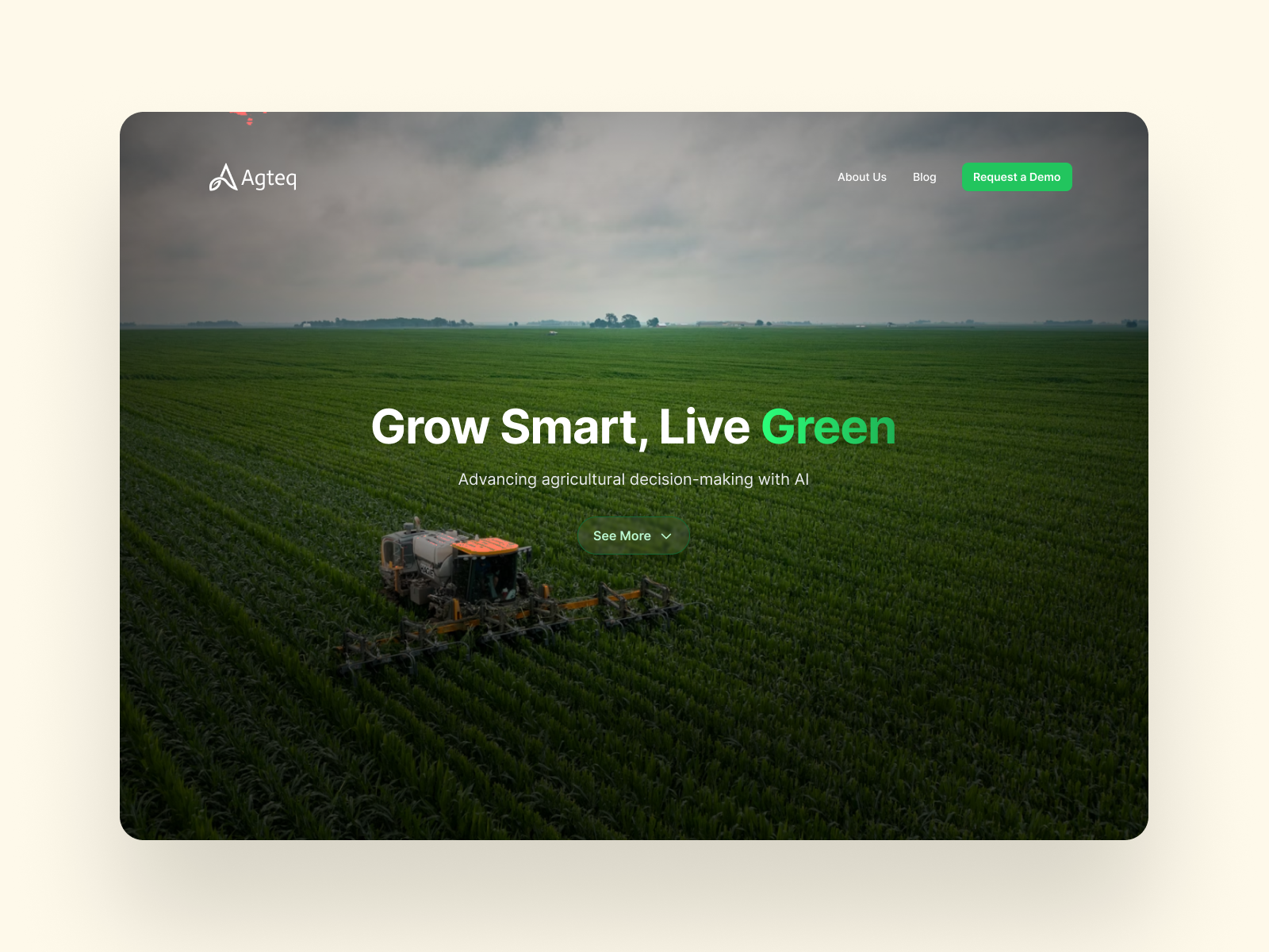 AI-driven agriculture Landing page (Ui animation) agriculture ai animation landing landing page motion graphics ui userinterface ux