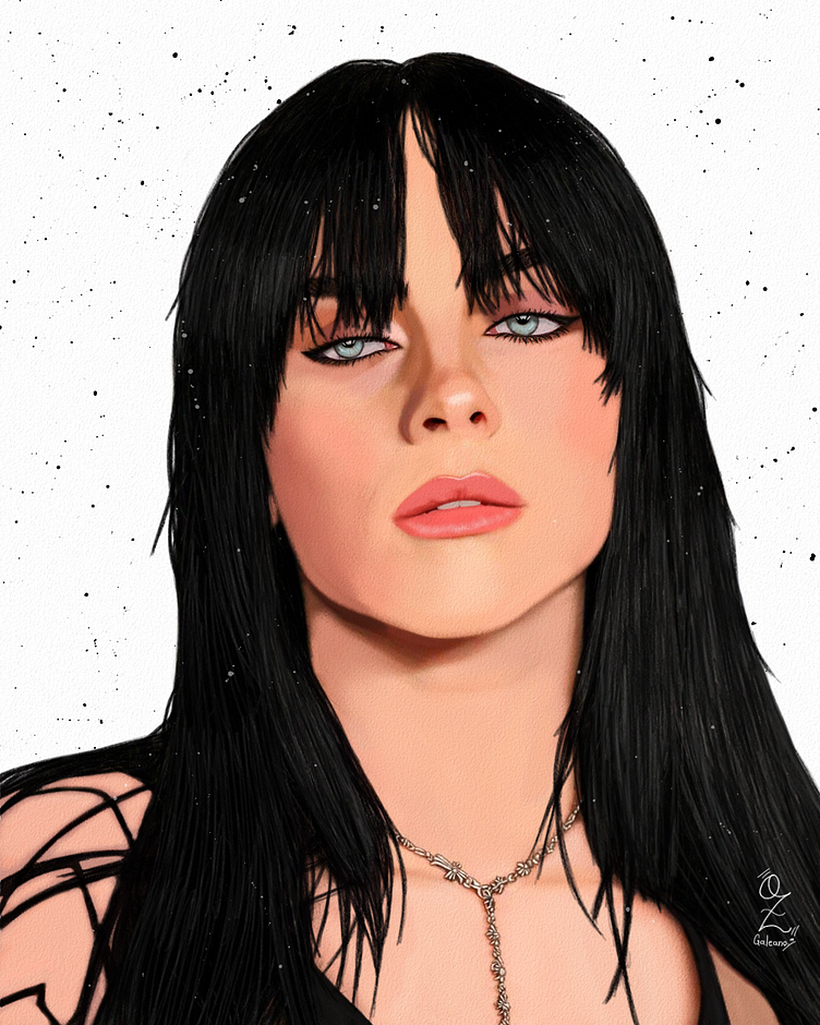 Billie Eilish Portrait Fanart by Oz Galeano on Dribbble