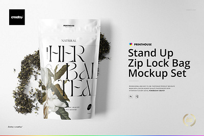 Stand Up Ziplock Bag Mockup Set bags coffee custom customizable mock mock up mockup mug packaging paper printing stand up ziplock bag mockup set template