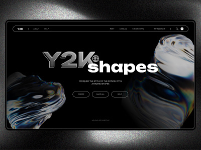 Y2K Style Landing Page ad black branding design graphic design shapes typography ui ux y2k