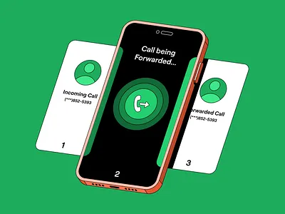 Call Forwarding Illu app call call forwarding design figma illustration illustrator iphone mobile phone rosek vector