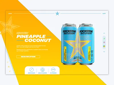 Rockstar Design Concept blue branding design graphic design landing page product ui ux yellow