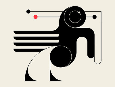 Gonzo abstract bird black design geometric illustration messymod minimalism red trufcreative vector