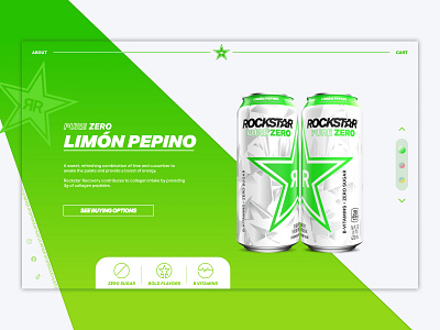 Rockstar Design Concept branding design graphic design green landing page product typography ui ux white