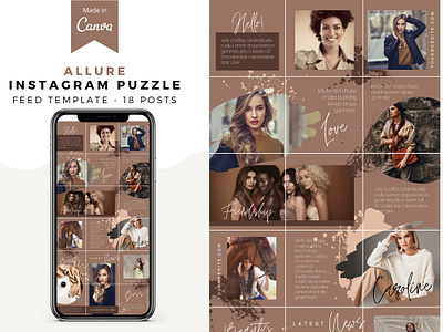 Allure Canva Instagram Puzzle allure canva instagram puzzle black and gold canva template gold highlight icons instagram instagram canva instagram feed instagram icon instagram post instagram posts instagram stories instagram story instagram template instagram templates puzzle feed social media social media canva template template canva