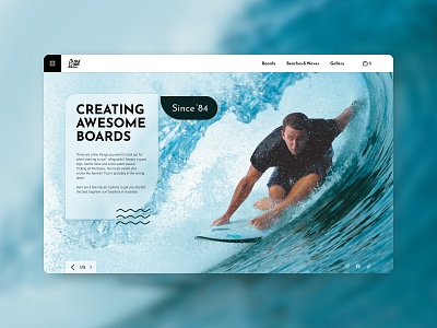 Composition Work about Surfing blue composition design graphic design landing page sport ui ux vector