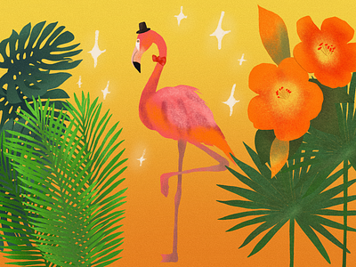 flamingo digital art drawing graphic design illustration procreate