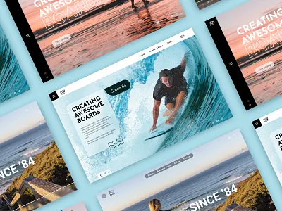 Compositions about Surfing coloristic composition design graphic design landing page typography ui ux