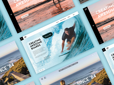 Compositions about Surfing coloristic composition design graphic design landing page typography ui ux