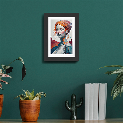 Abstract acrylic painting of woman with red color hairs abstract acrylic painting design graphic design illustration red hairs watercolor woman