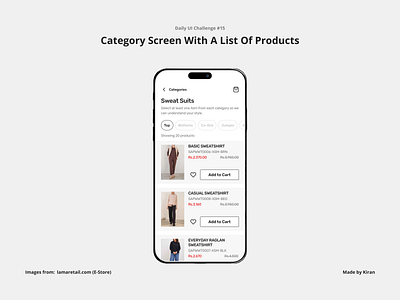 Daily UI Challenge #14 categories design ecommerce list ui uichallenge ux uxdesigner