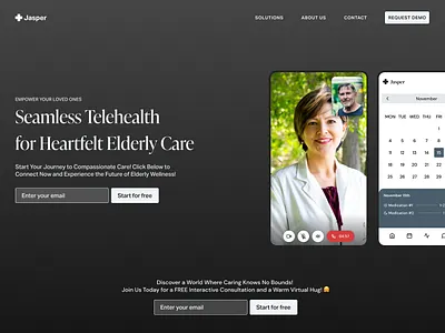 Jasper Telehealth - Homepage rework desktop health home homepage landing page telehealth ui