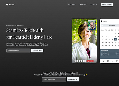 Jasper Telehealth - Homepage rework desktop health home homepage landing page telehealth ui