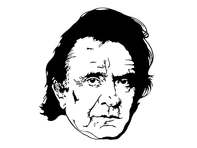 Cash Illustration black illustration johnnycash portrait white