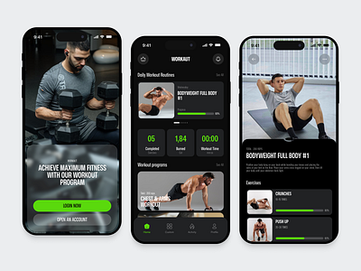 Workaut - Workout Mobile App design fitnes fitnes app gym gym app mobile app mobile design ui ui kit workout workout app