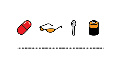 4 Icon Project - Matrix battery glasses illustration matrix spoon