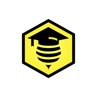 Hive logo concept bee education logo