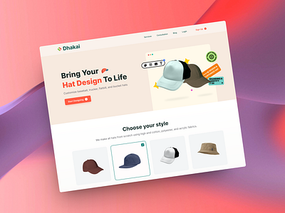 Hat Landing Page Design graphic design hat ui uiux ux webdesign webpage