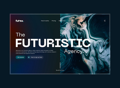 Futuristic Agency Website Hero UI Design agency agency website agency website landing dashboard dashboard ui futuristic futuristic design landing page ui ux