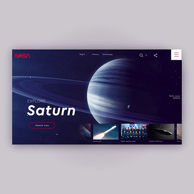 NASA Homepage (Concept) + Animation animation graphic design motion graphics nasa space ui white