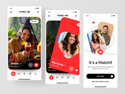 Purely - Dating Mobile App app app design branding chat date dating dating app dating match dating mobile app design figma gender love app match mobile mobile app social app ui user interface ux