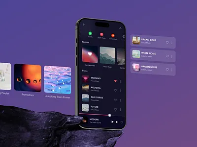 Mind Monitoring with Brain-wave & Binaural sound audio brain monitoring focus healthcare meditation mobile app music play neuroscience product design sleep