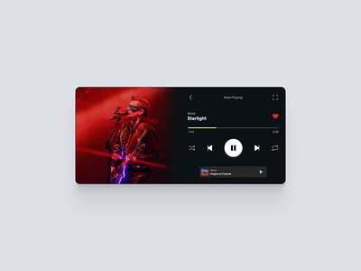 Horizontal Music Player UI Concept design ui ux
