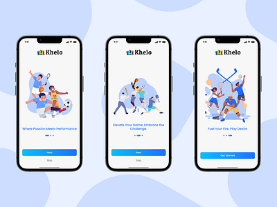 Sports App Onboarding Screens app design graphic design onboarding sports app ui