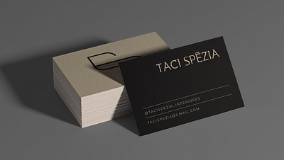 Taci Spézia Business Card brand design branding design elegant graphic design interior designer logo logotype neutral tones sophosticated