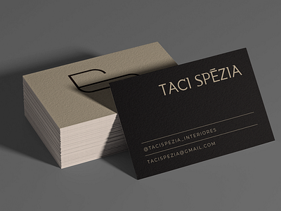 Taci Spézia Business Card brand design branding design elegant graphic design interior designer logo logotype neutral tones sophosticated