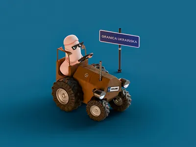 Just hanging around.. adult agricultural blender block blockade border dick grain machinery nsfw poland polish protest sign traffic traktor ukraine ukrainian vehicle wheel