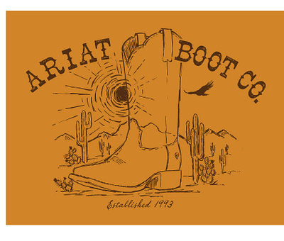 Bootscape cactus cowboy boot desert graphic design illustratiion illustration western